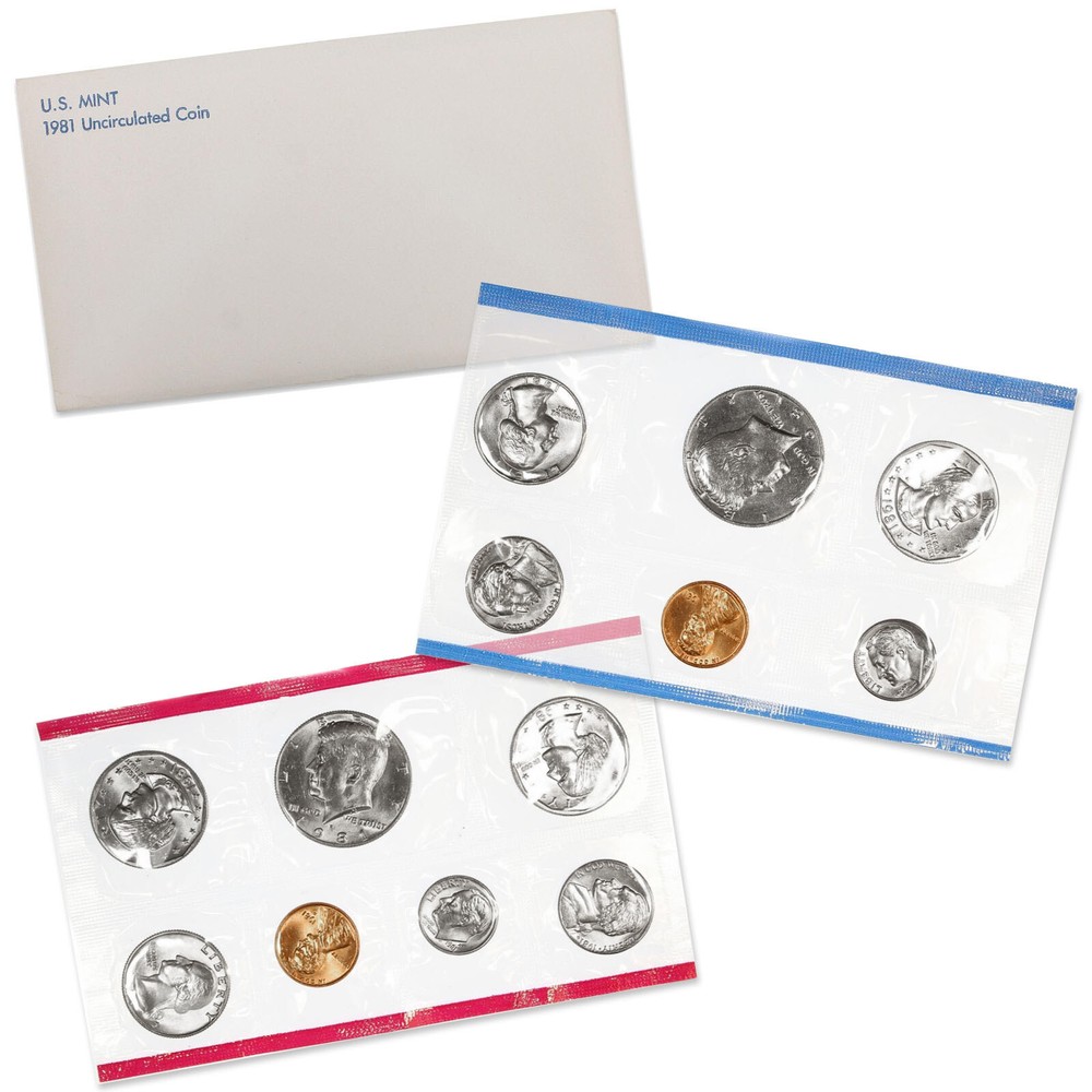 1981 Mint Set Original Envelope 13 BU US Coins BU