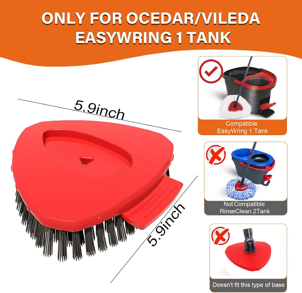 2 Pack Upgraded Spin Mop Replace Scrub Mop Brush Compatible with O Cedar Easywri