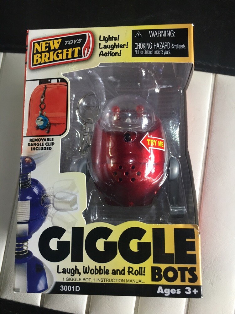 New Bright GIGGLE BOTS Red Disco Dancer w/ Dangle Clip Ages 3+