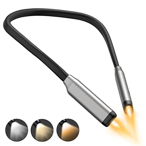 Book Light LED Neck Reading Light,Bendable Rechargeable Book Light for Gray