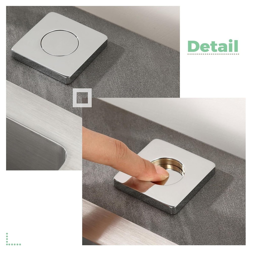 Garbage Disposal Cordless Air Switch Kit Brass Polished Chrome Push Button