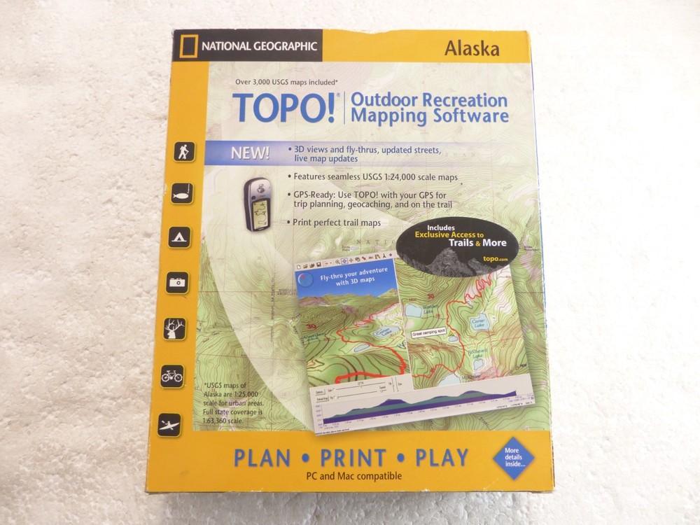 National Geographic TOPO! Mapping Software - Alaska (CD, 2006, 10-Disc) PC & Mac
