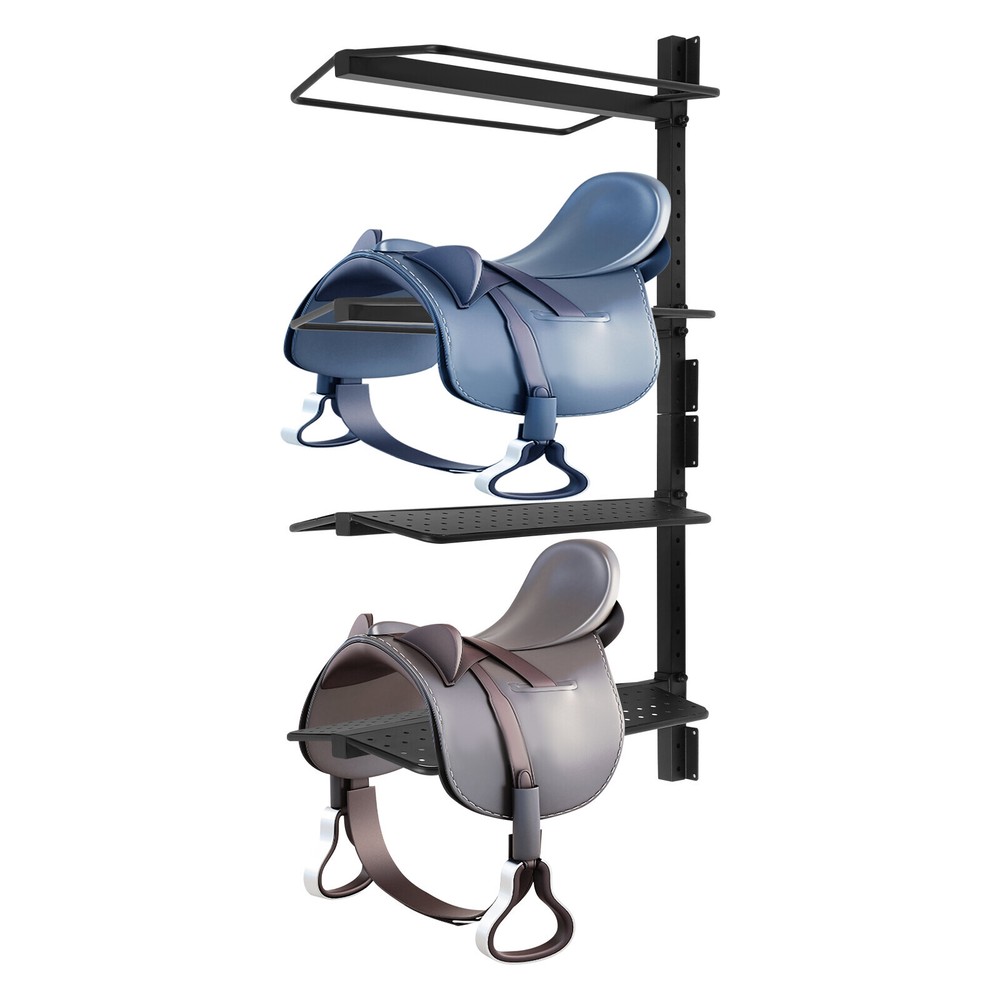 4 Tier Saddle Storage Rack, Wall Mounted Saddle Rack, Saddle Rack Black New