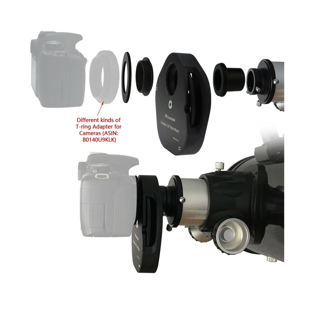 Astromania 1.25" Multiple 5-Position Filter Wheel for Telescope