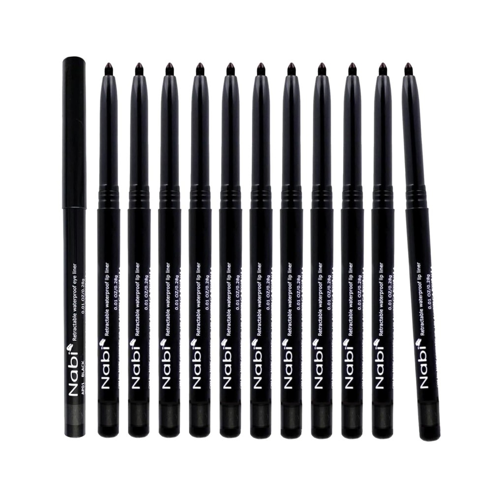Retractable Waterproof Eyeliner Pencil – 12‑Pack Smudge‑Proof, Long‑Lasting