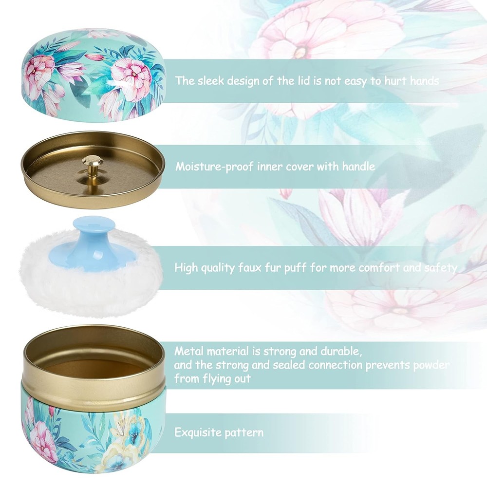 Powder Puff and Container for Body Dusting Case with for...