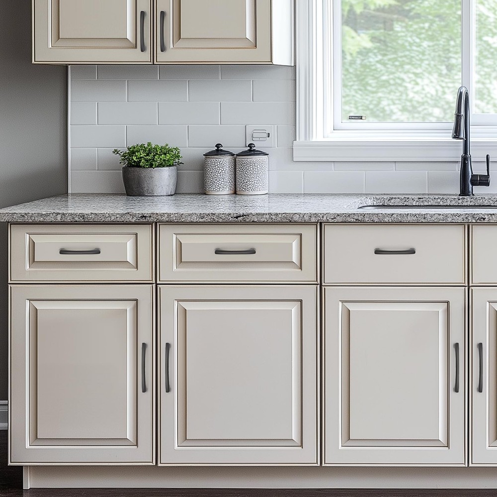 30 Pack Kitchen Cabinet Handles 5 Inch Hole Center Drawer Pulls Curved, Black...