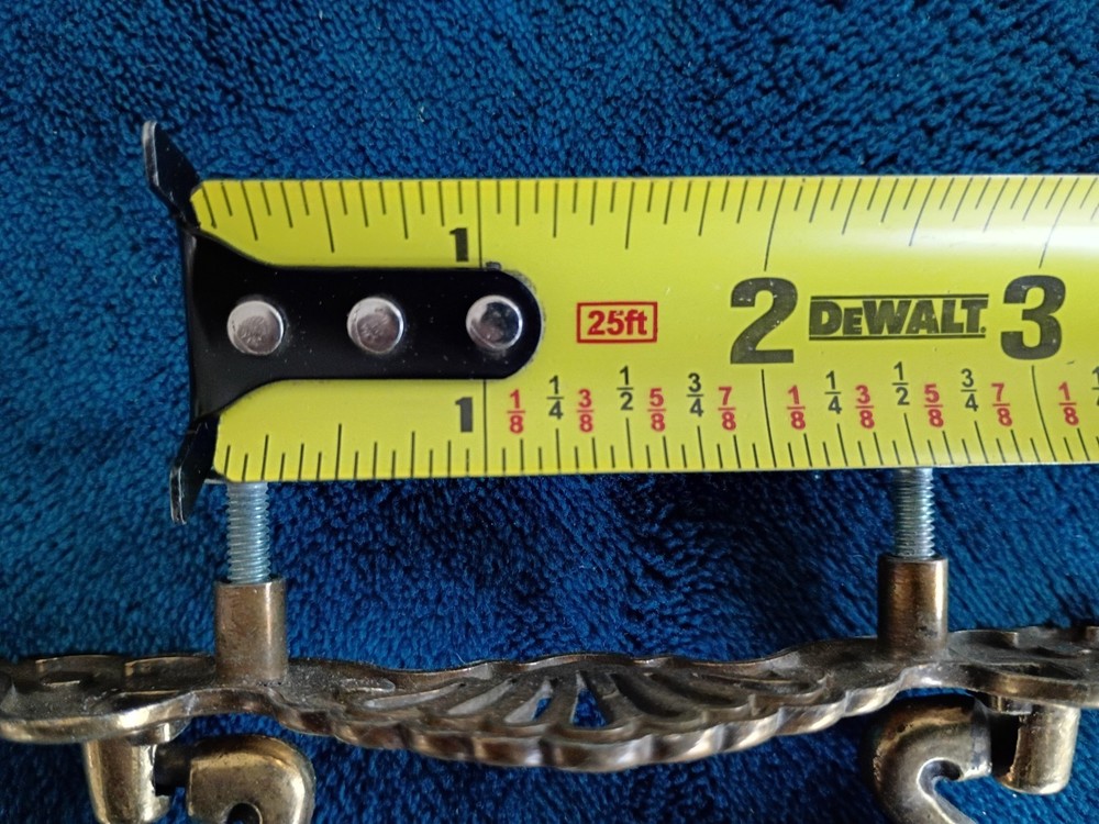 Vtg 24 Brass Oak FRENCH PROVINCIAL Hardware Drawer Pull 2 1/2"centers + 4 Knobs