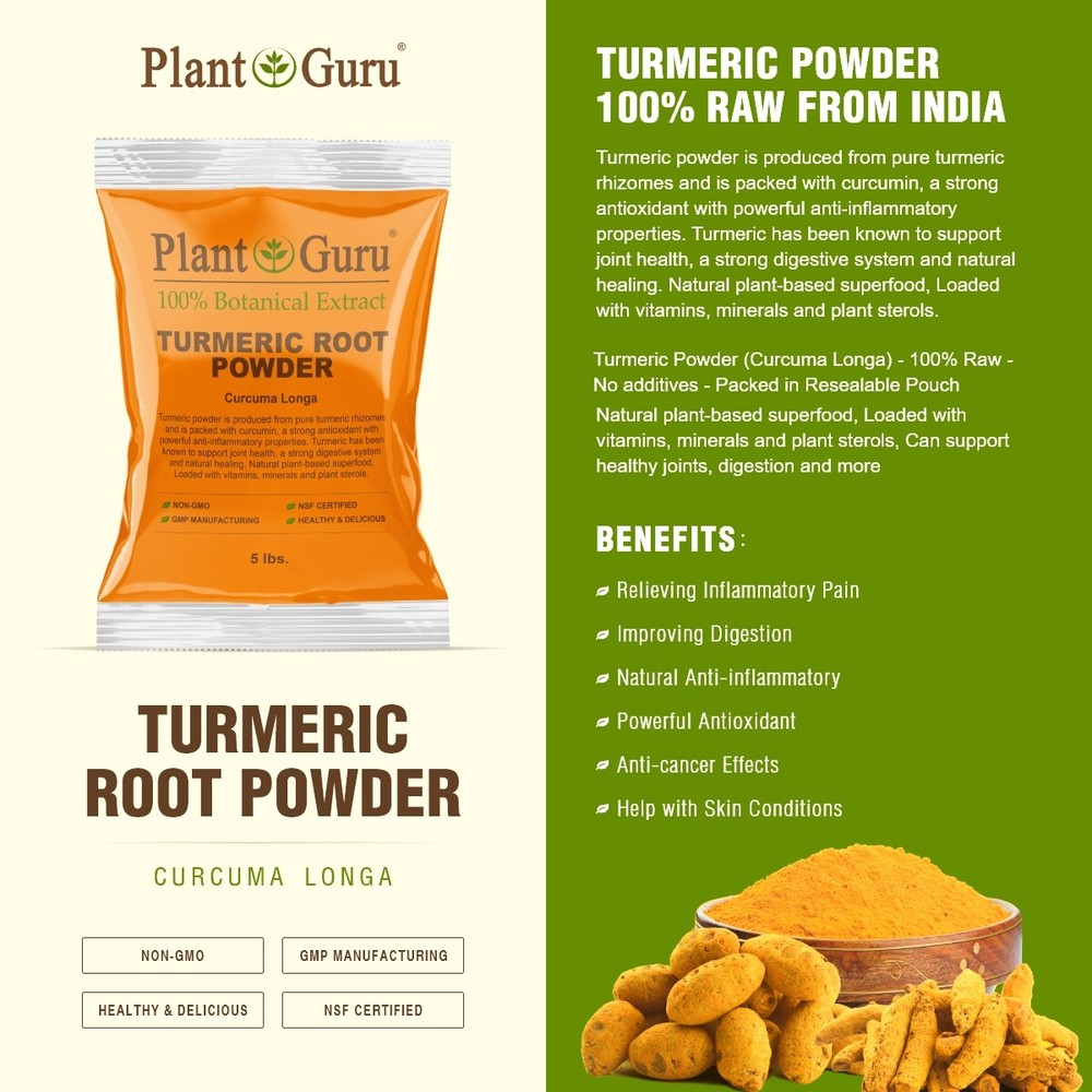 Turmeric Root Powder 8 oz. Curcumin Curcuma Longa Raw Pure Tumeric Spice