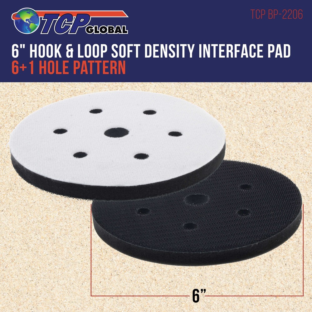 6" x 7/16" 10mm Thick Soft Density Interface Pad for DA Polishers, Sanders Discs