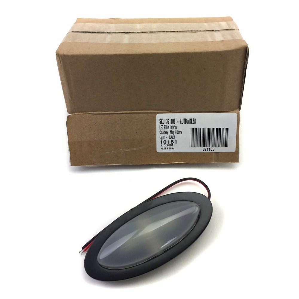 2 PC Billet Interior Courtesy Dome Lights 30 Degree Angled Bezel LED Black PAIR