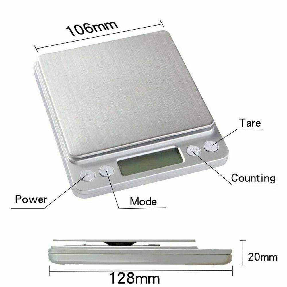 3000g/0.1g Small Digital Kitchen Food Diet Electronic Weight Scale