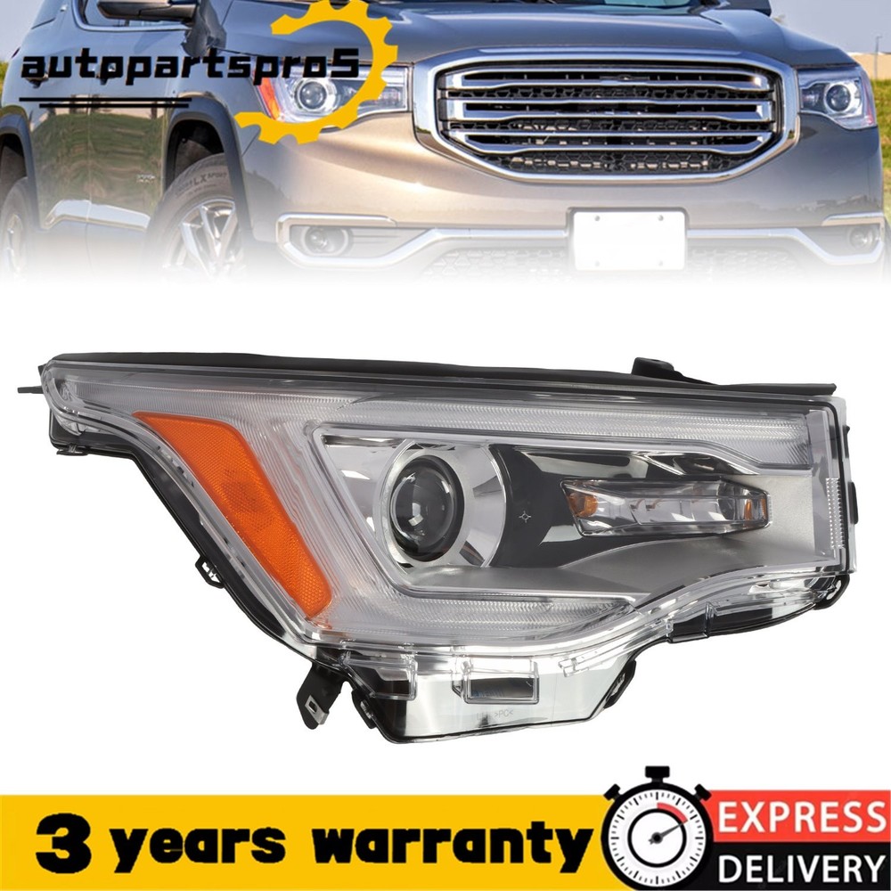 For 2017-2019 GMC Acadia Halogen Headlight w/ LED DRL Passenger Side