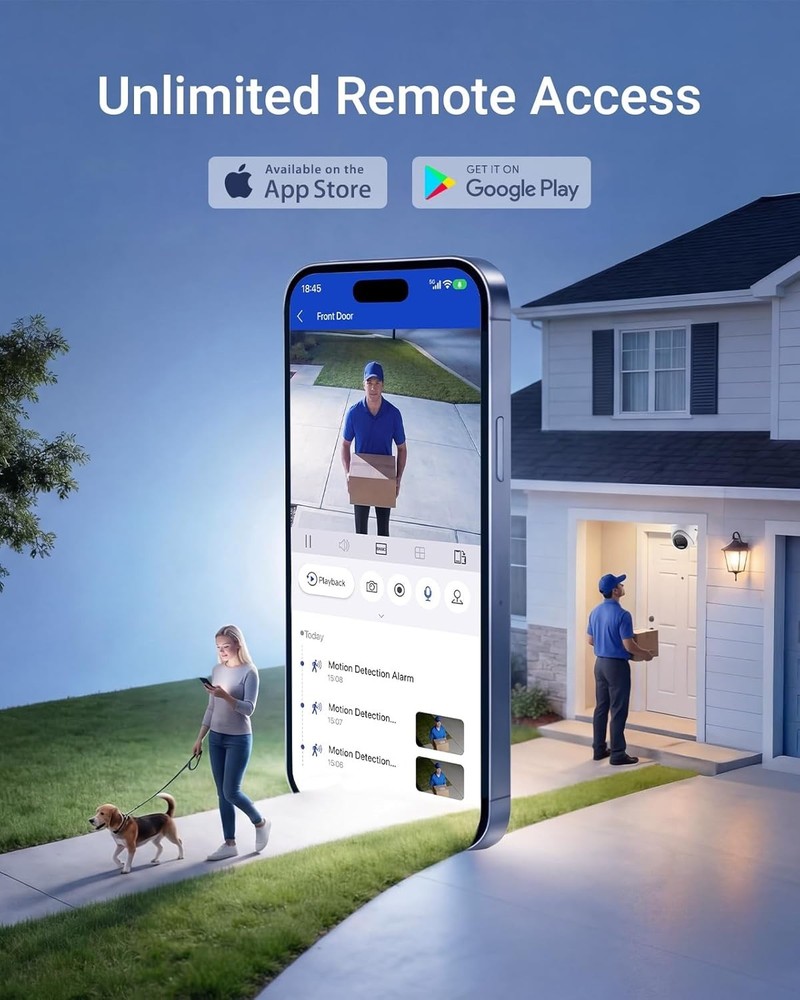 8CH Hybrid DVR Recorder with AI Detection, Remote Access