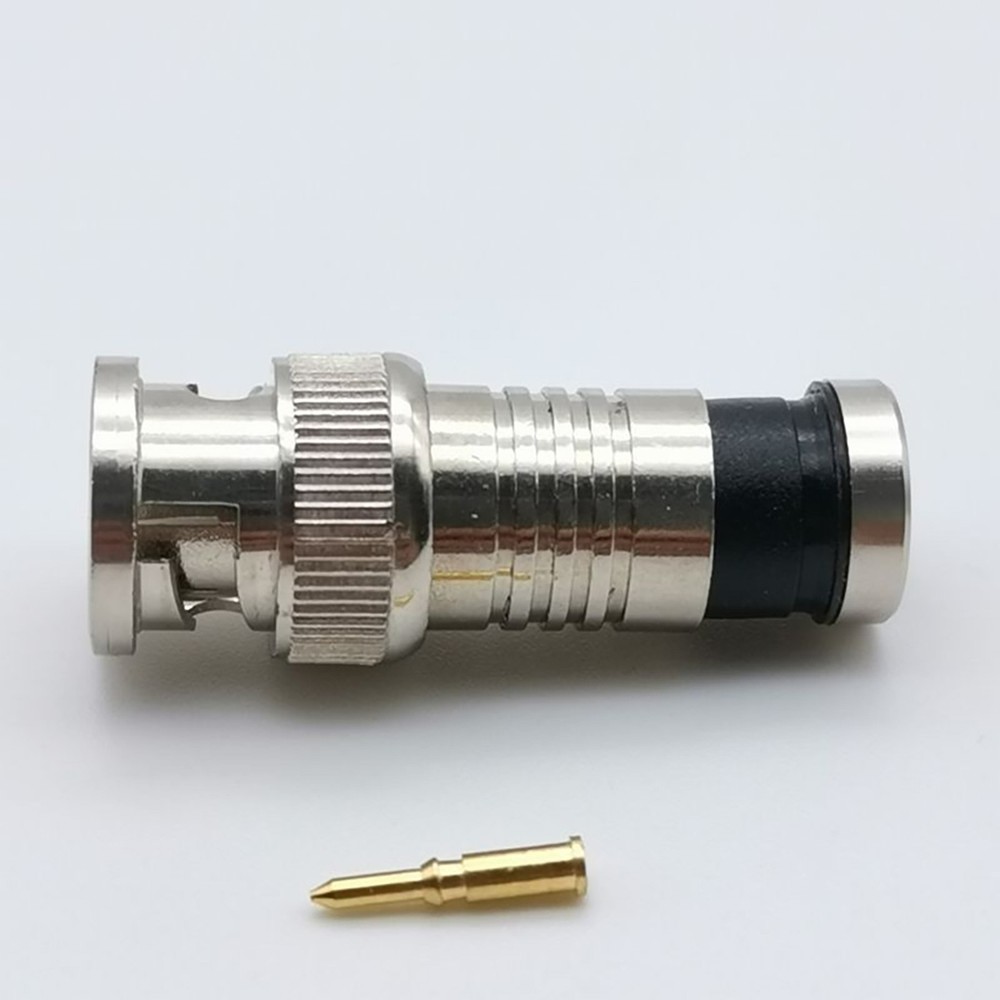 10PCS Silver Adapter BNC Compression Connector for CCTV Camera RG6 Coax Cables