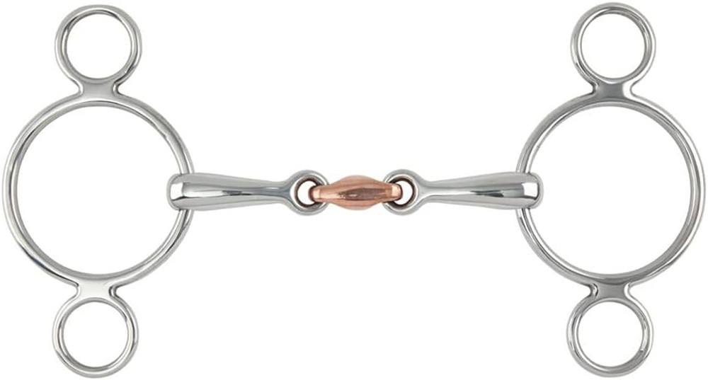 Equestrian Two Ring Copper Lozenge Gag Bit