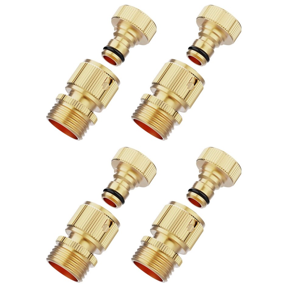 4 Pair 3/4" GHT Garden Hose Quick Connector For Quick and Easy Connection