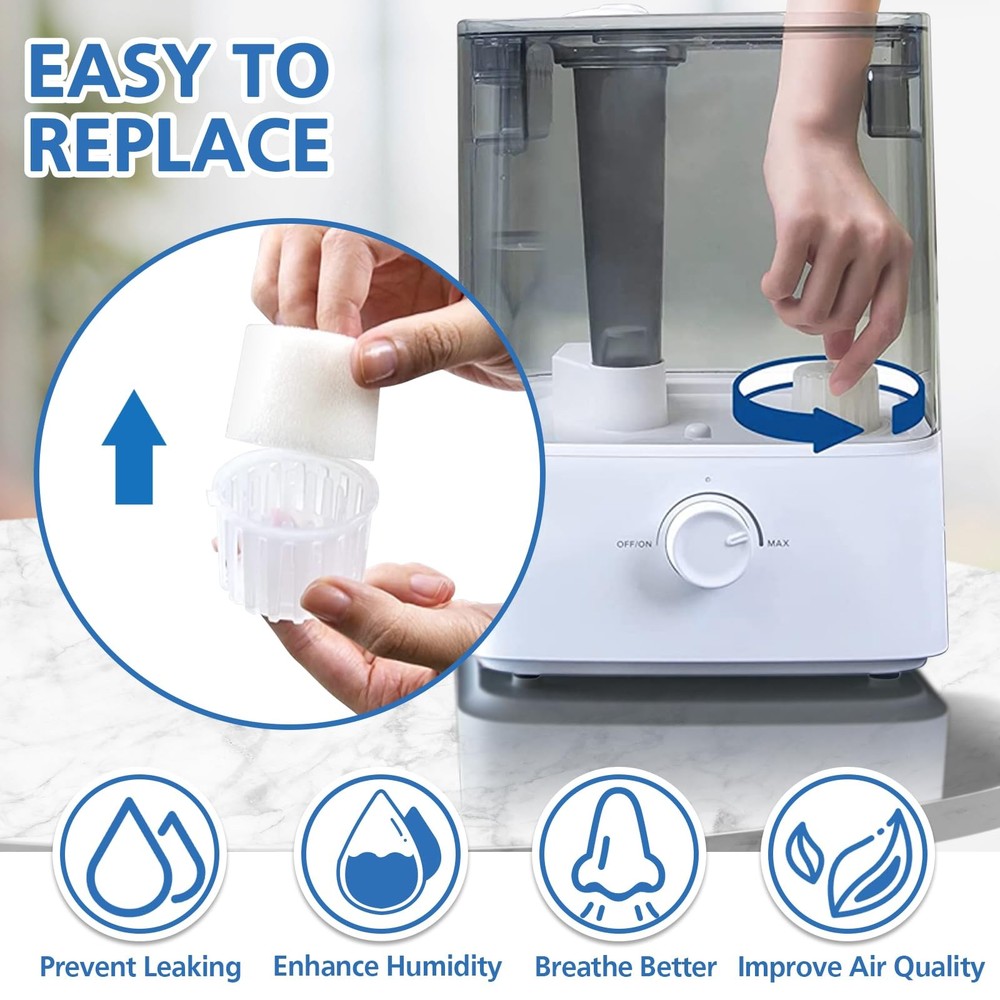30Pack Top Fill Humidifier Replacement Filter Compatible with LEVOIT Classic1...