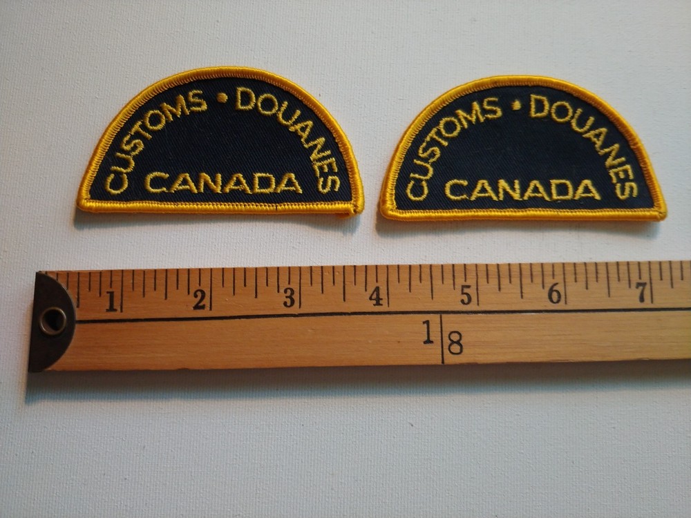 2 VINTAGE DEFUNCT  SECURITY CANADIAN CANADA SHOULDER PATCH CREST