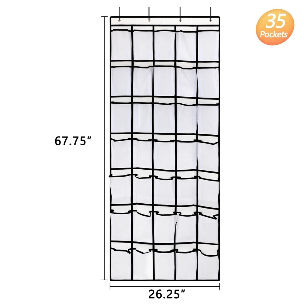 35 Pockets Over the Door Shoe Organizer