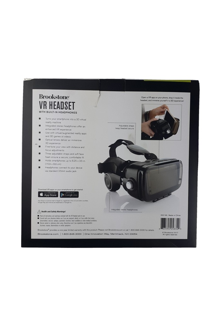 VR Headset with Built-In Headphones