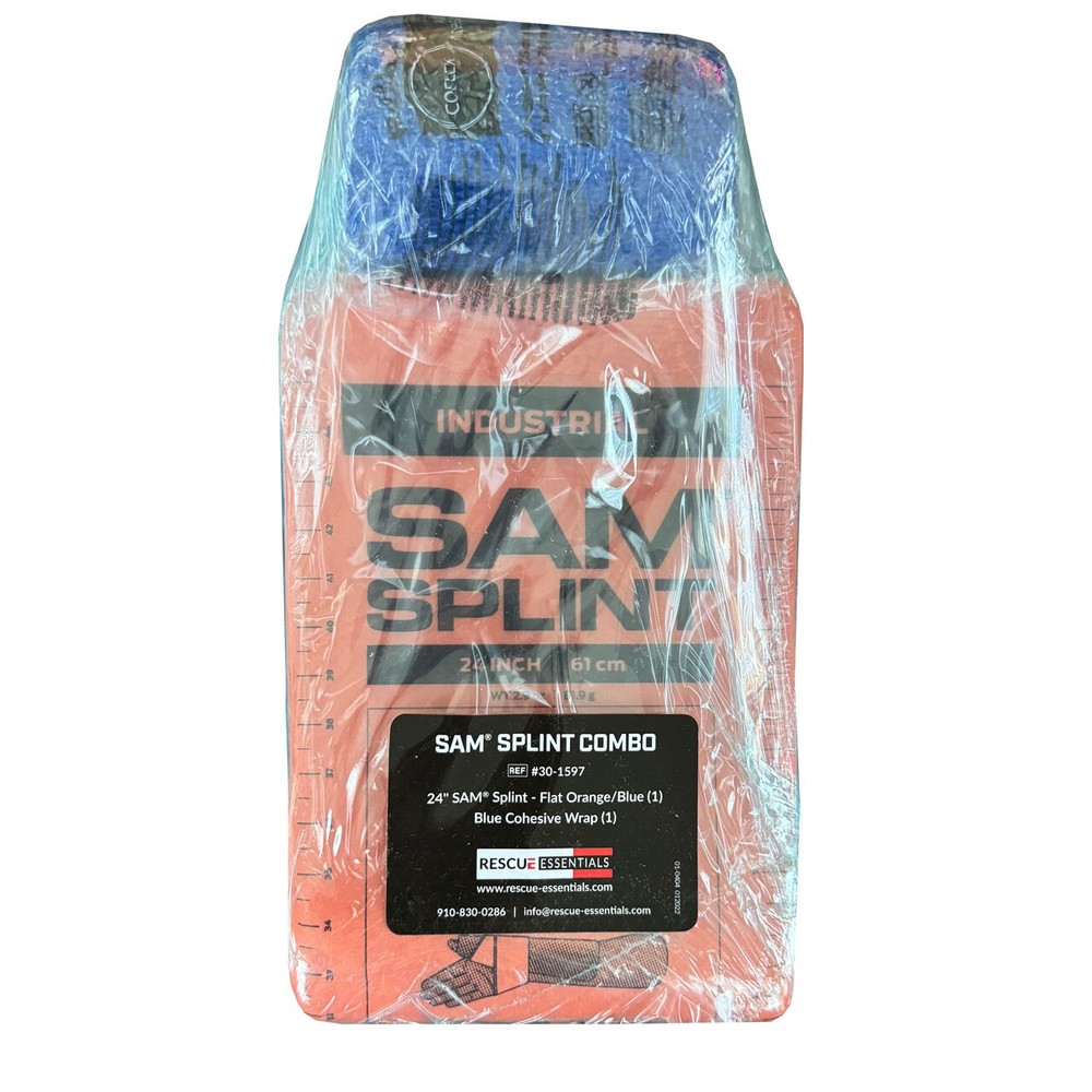 SAM Splint Combo Pack - (24" Orange/Blue Splint with Blue Cohesive Wrap)