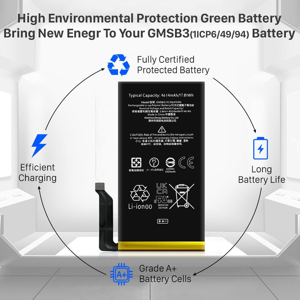 For Google Pixel 6 GMSB3 4614mAh Replacement Li-ion Battery + Tools