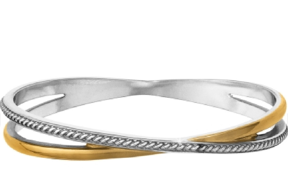 Brighton Neptune's Rings Double Bangle Bracelet Silver-Gold Style: JF3382 NWT
