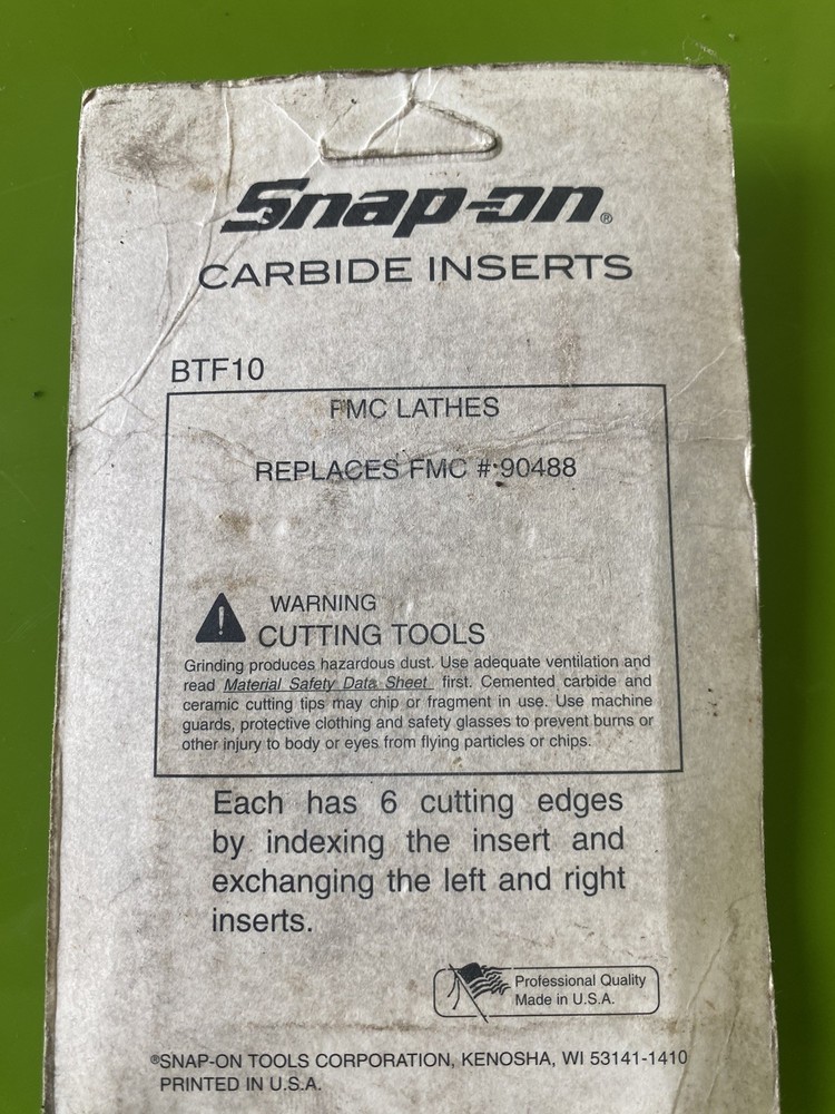 RARE VINTAGE SNAP ON TOOLS # BTA 10 CARBIDE INSERTS