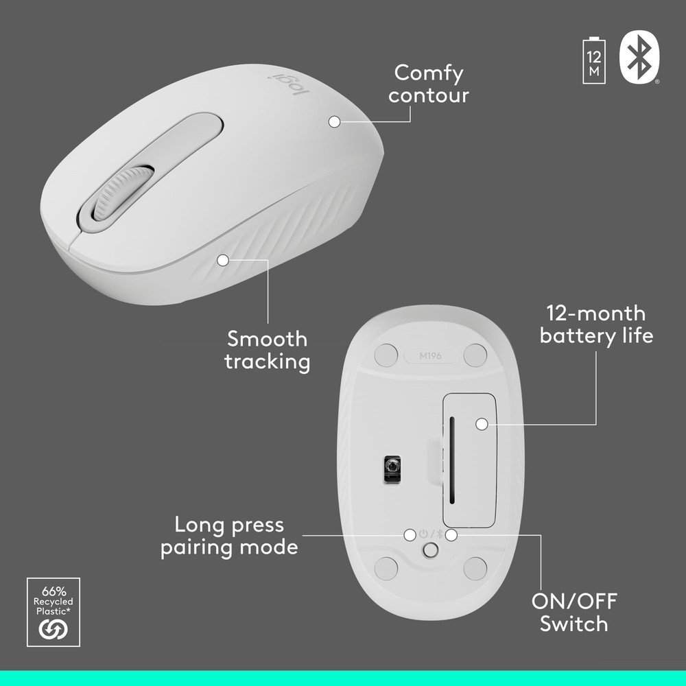 Logitech MK250 Bluetooth Wireless Mouse and Keyboard Combo Off-White 920013511