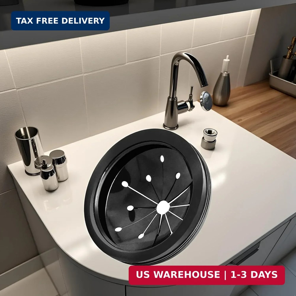 Black 3-Inch Garbage Disposal Splash Guard - Kitchen Sink Baffle Covers for Whir