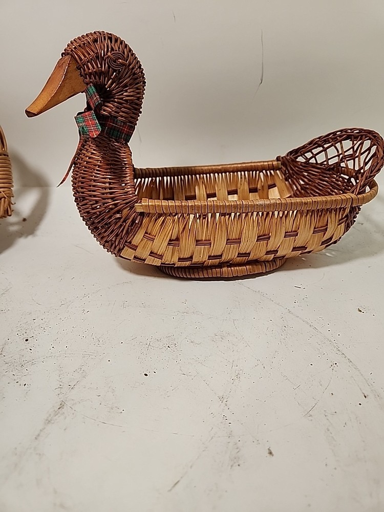 Decorative Basket Lot Duck Chicken Deer Wicker