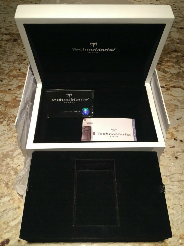 Authentic TechnoMarine White Watch Presentation Box with Papers