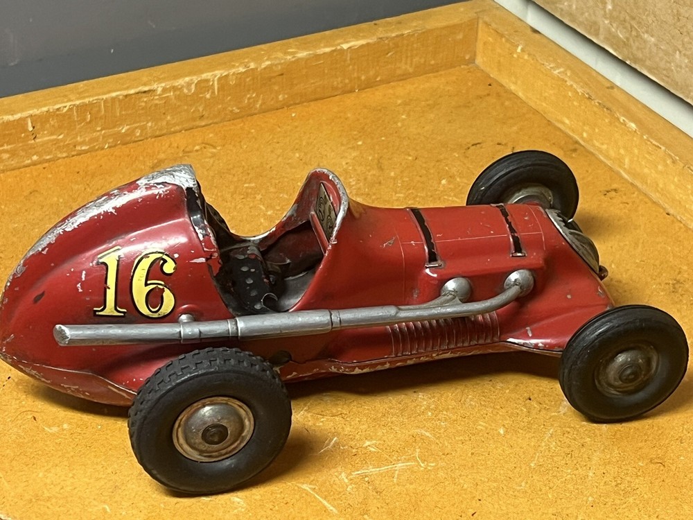 Vintage Roy Cox Thimble Drome Champion Tether Race Car No Engine Blue #16