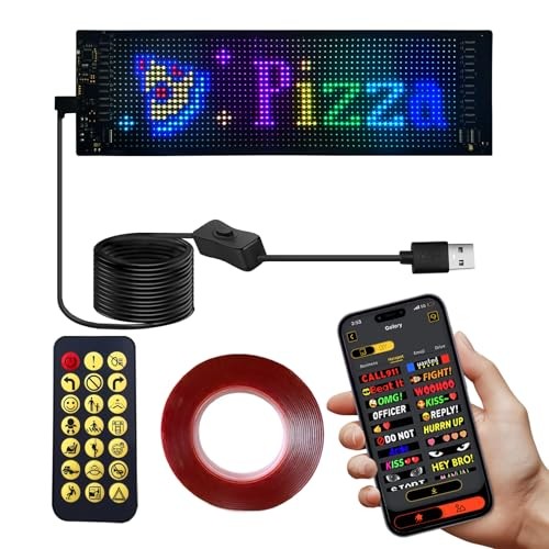 Programmable LED Signage System: 13.7"x4.01" Bluetooth Flexible 13.7X4.01 Black