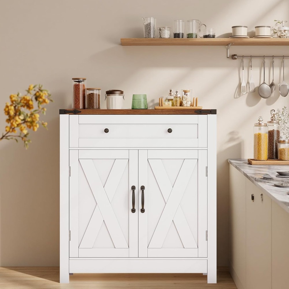 30" Coffee Bar Stat, Kitchen Sideboard Buffet Cabinet with a Der and