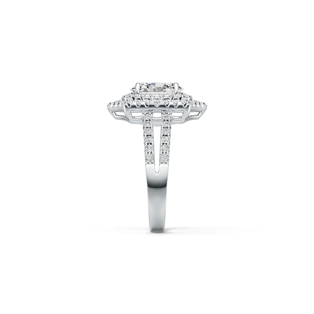 Sterling Silver Semi Mount Ring Setting Oval OV 9X7mm with White Topaz