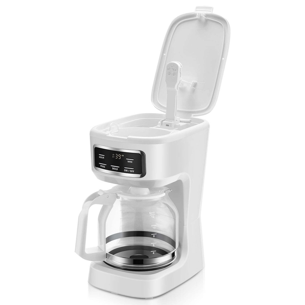 Finish 12-Cup Programmable Coffee Maker, White