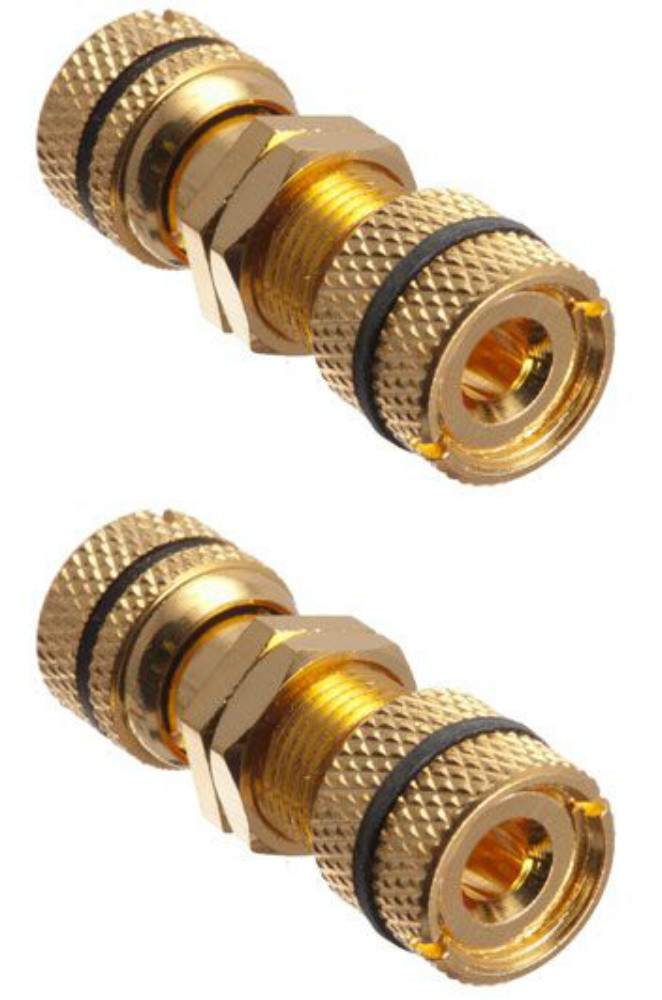 CE CNE79760 Binding Post and Banana Jack Panel Mount Adapter Black Band 2-Pack