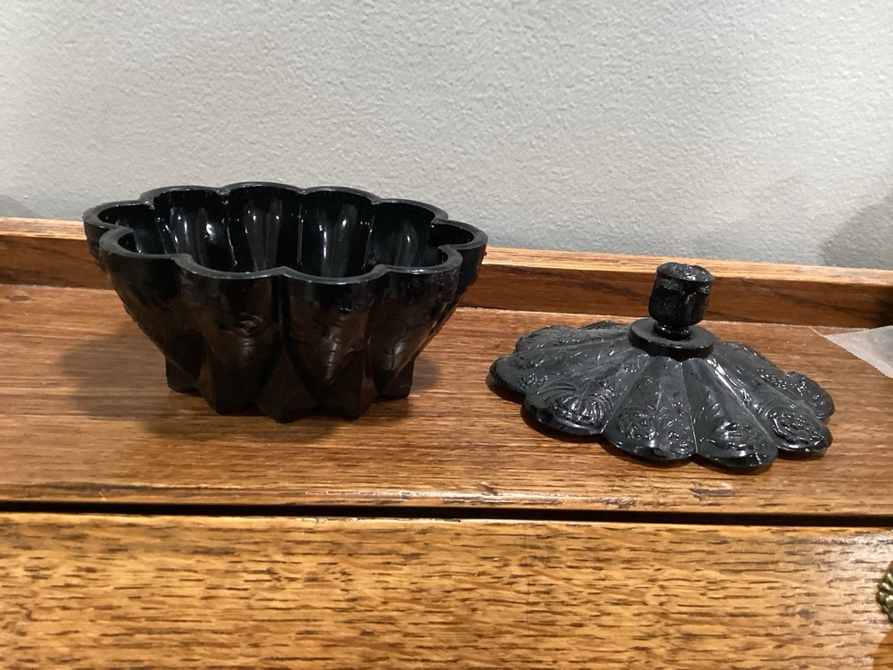 Black Glass Dresser Dish