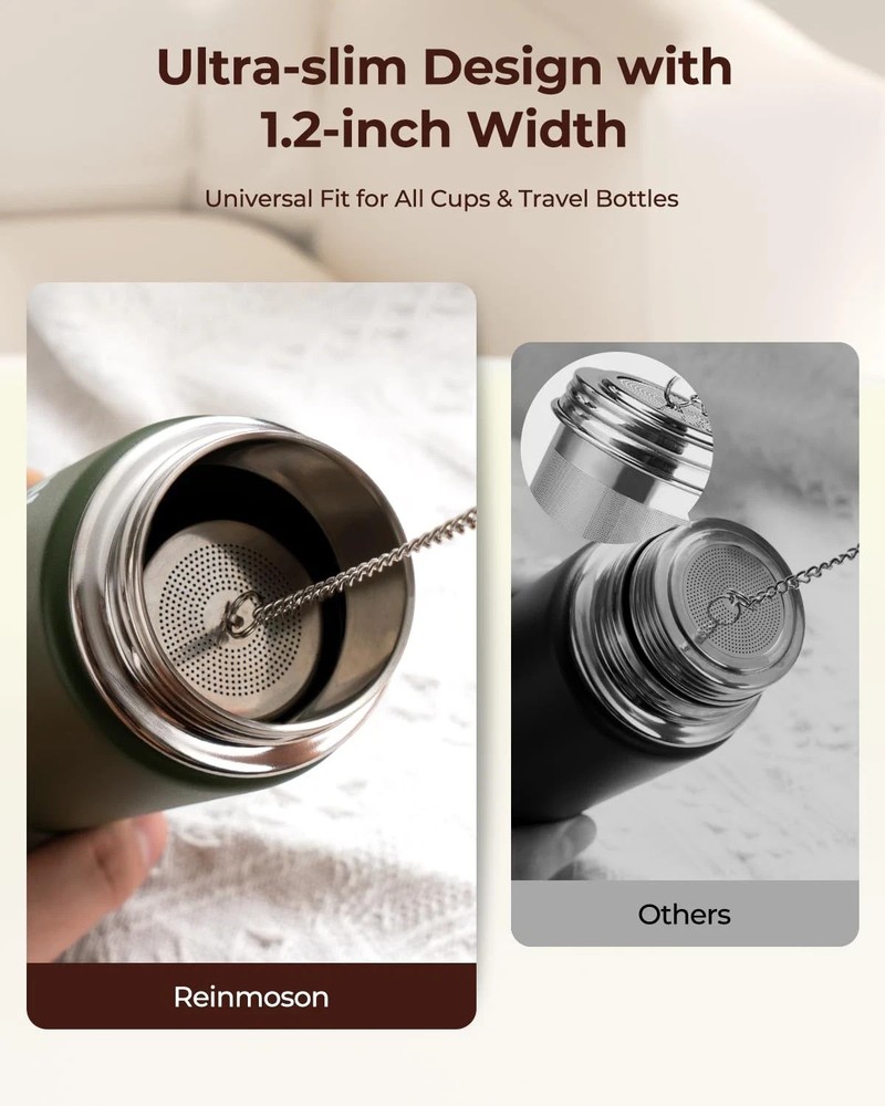 2 Pack Reinmoson Mini Tea Strainers for Loose Tea, Extra Fine Mesh Tea Infus