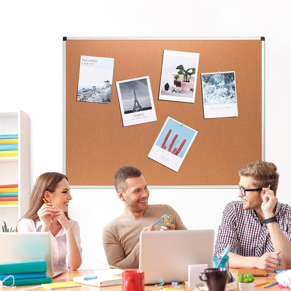 Rectangular Bulletin Board, Cork Board for Wall, Vision Board for Classroom and
