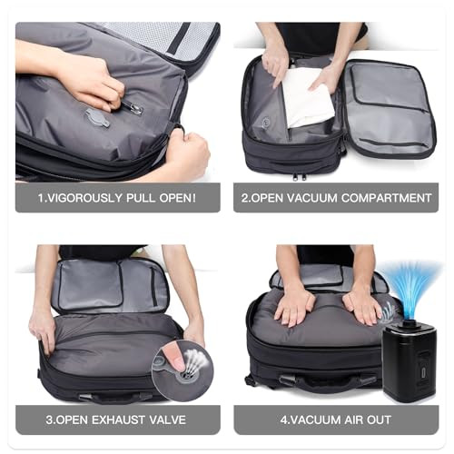 Airback Backpack with electronic scaleVacuum Compression Travel With Air Pump