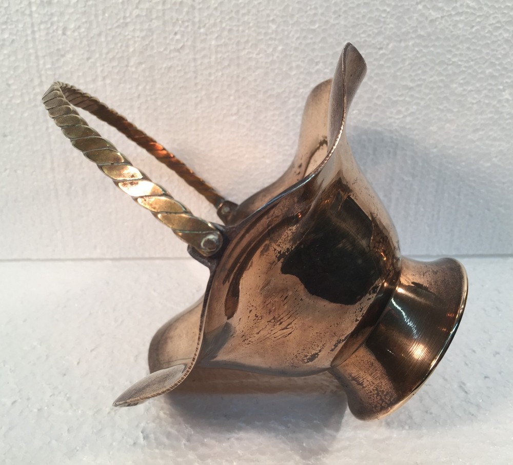 Vintage Brass Basket w/Handle India