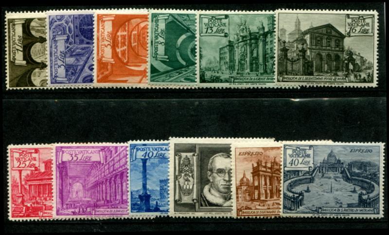 VATICAN 122-131 MINT LH 1949 BASILICAS