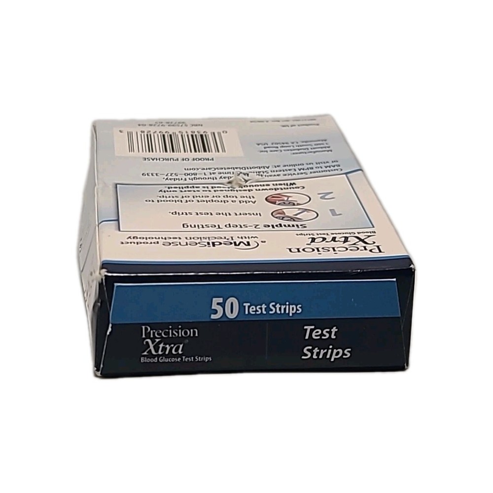 50 Precision Xtra #99728 Blood Glucose Test Strips EXP : 07/31/2026 • NO CODING