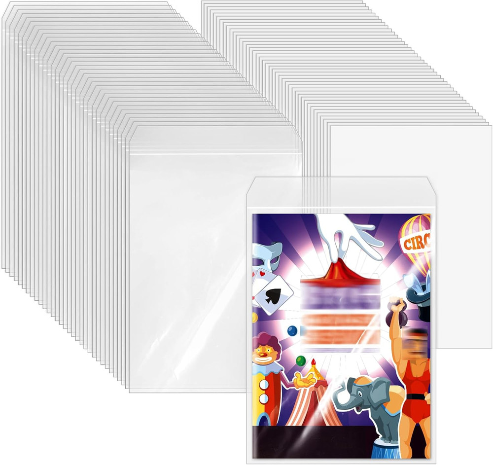 50 Sets Current Size Comic Book Bags and Boards, Reusable Transparent Comic Book
