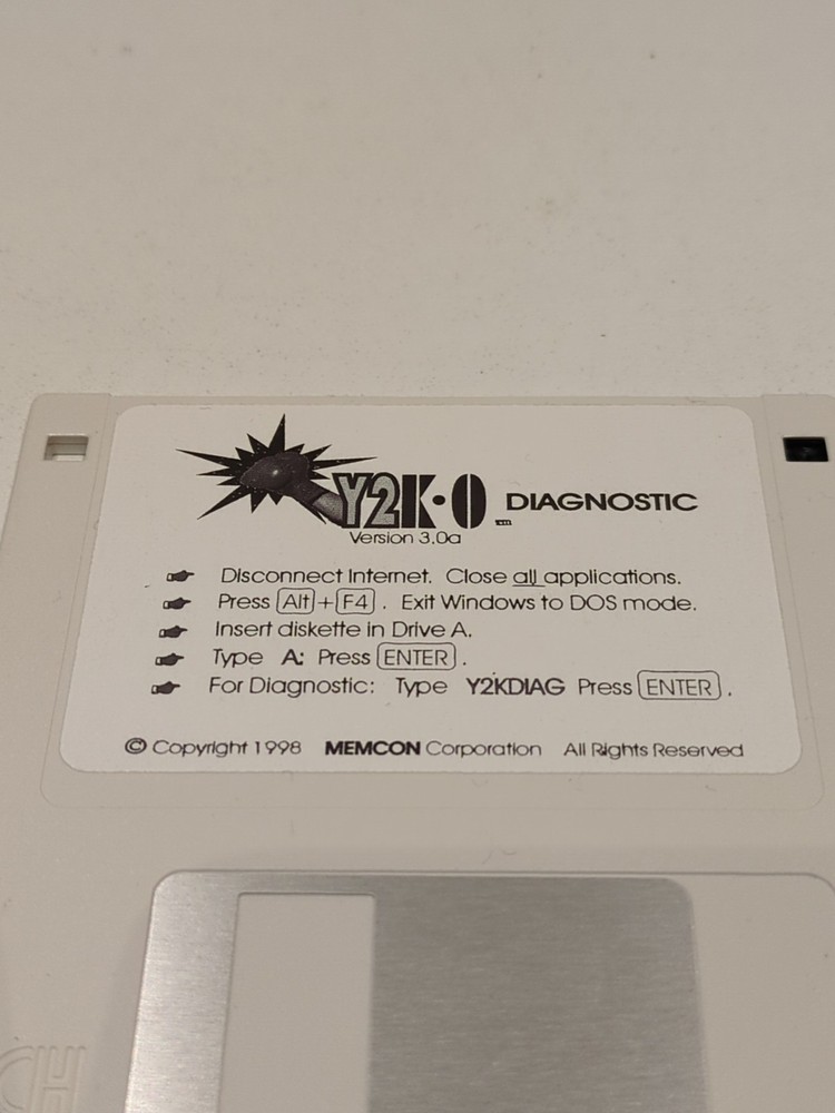 Y2K-0 Diagnostic Version 3.0a Computer Disk - 3.5 Media