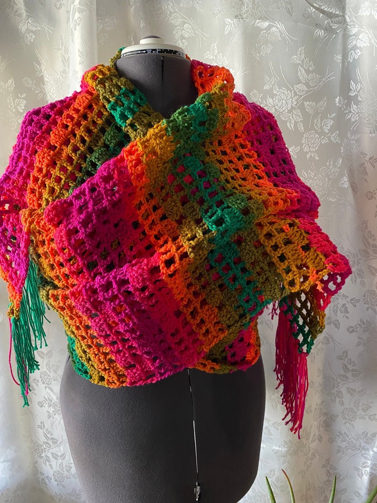 Blazing Trails Handmade Crocheted Shawl
