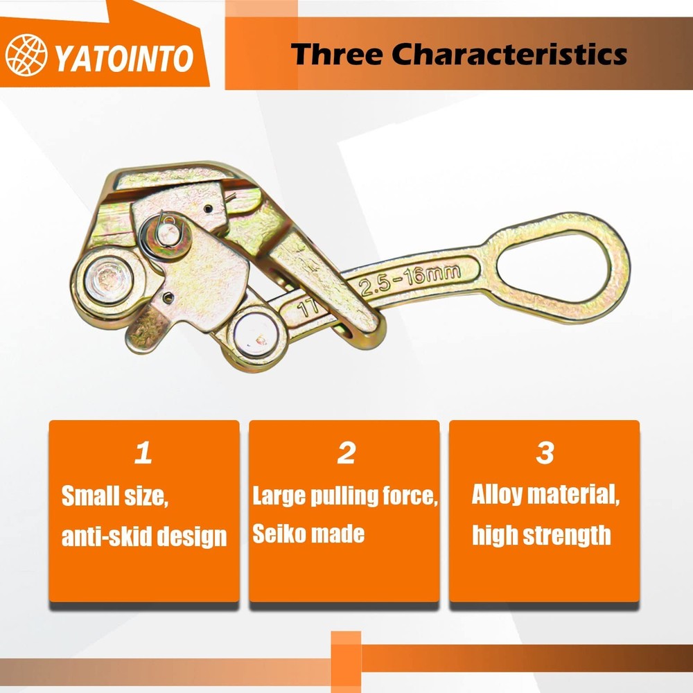 2200lb Cable Grip Steel Wire Puller 1 Ton